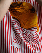 "Christian Dior" Stripe pattern front print tunic