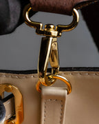 "ADMJ" Leather &amp; canvas combination 2way shoulder bag