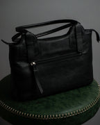"Mila Schön" Horizontal minimalist metal fittings leather one-handle bag