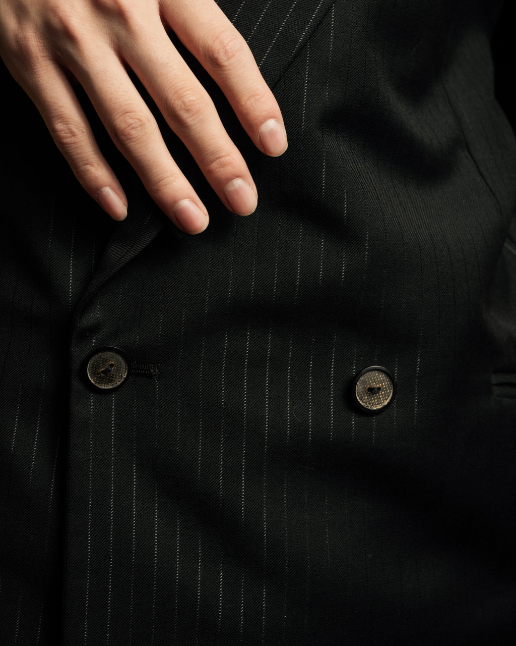 "BALENCIAGA" Chalk stripe pattern long silhouette set up