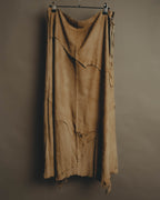 “DOLCE&GABBANA” 1999-2003 Distressed suede patchwork maxi skirt