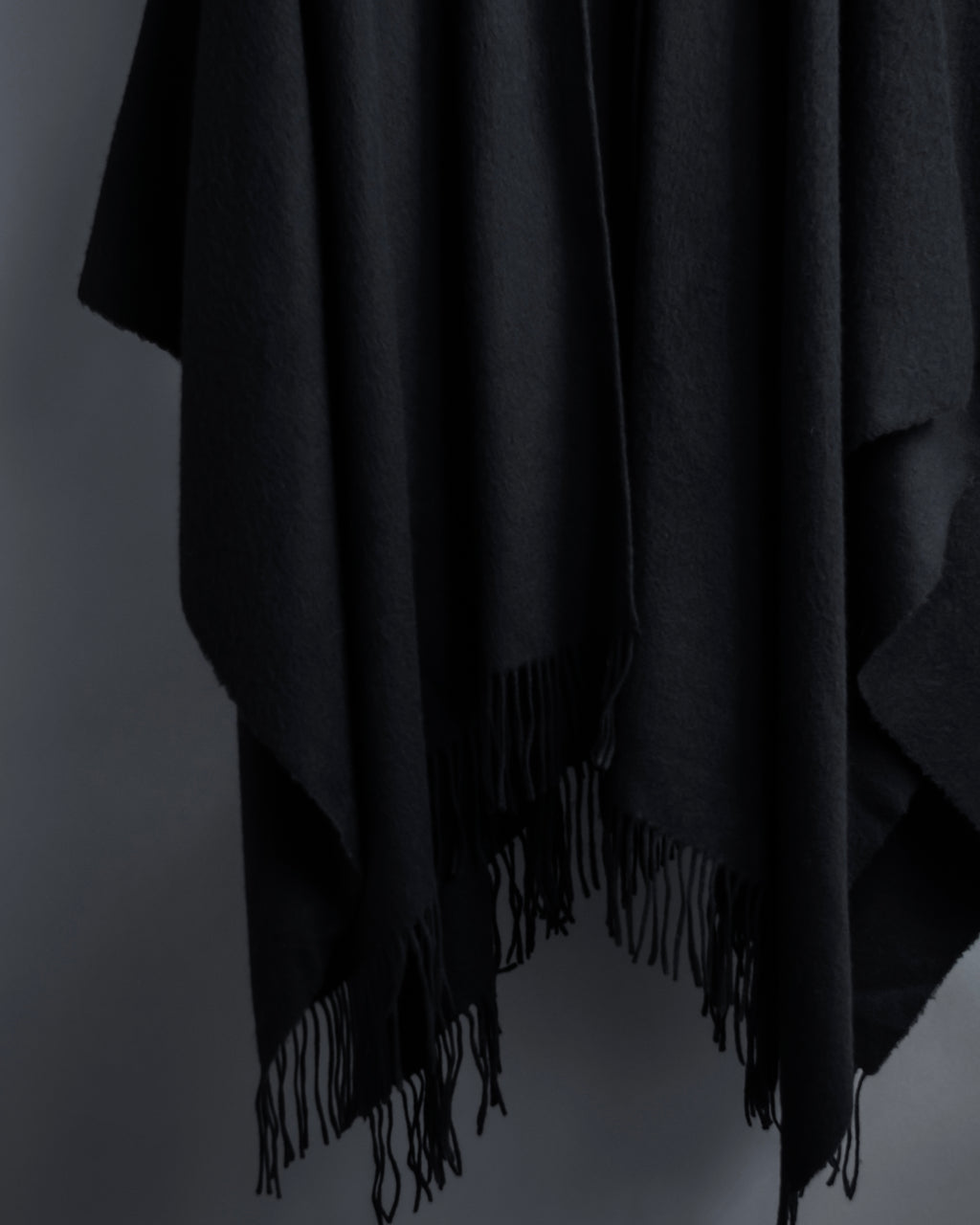 "BALENCIAGA" Fringe design open front cape