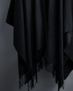 "BALENCIAGA" Fringe design open front cape
