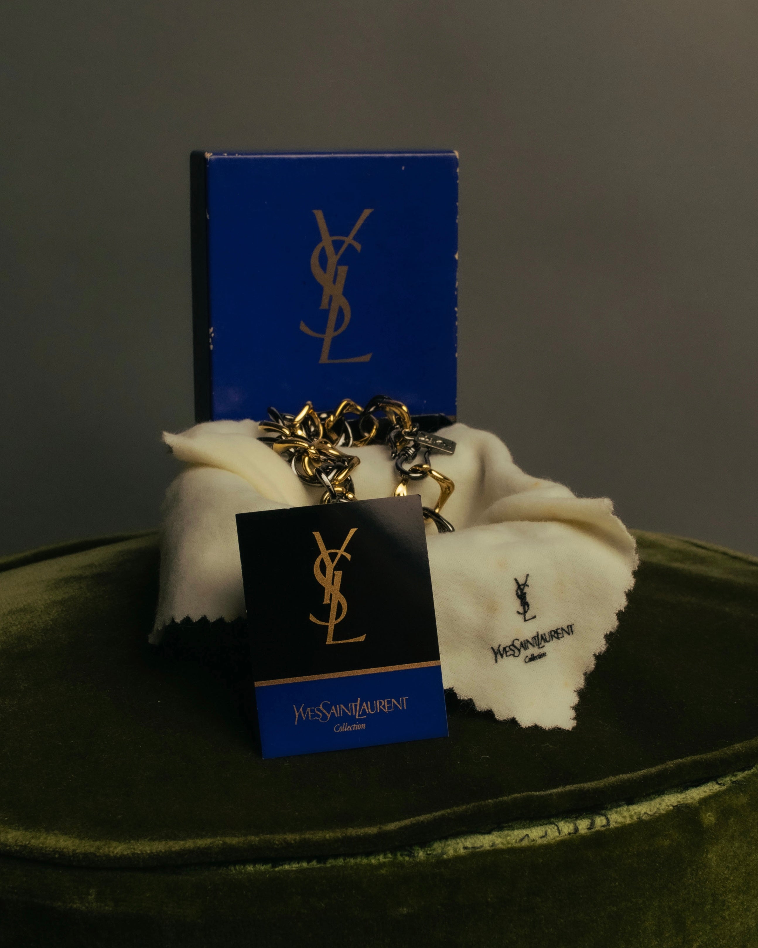 “Yves Saint Laurent” 80’s-90’s Two tone chain bracelet