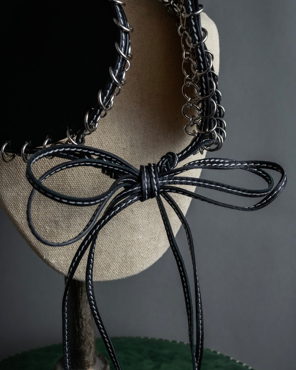 "LOEWE" Ring design leather corset necklace
