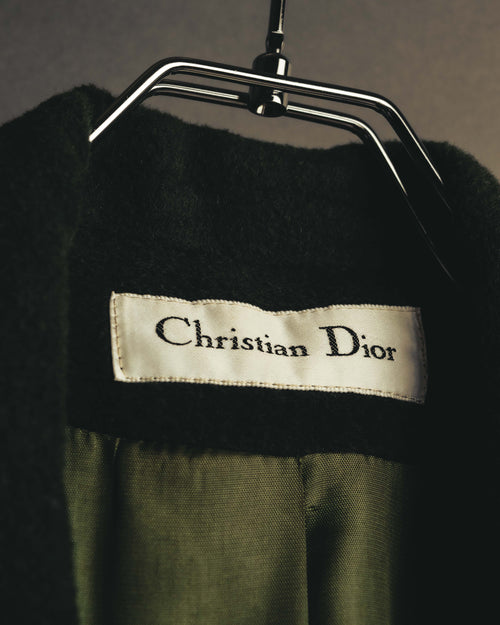 "Christian Dior" 80's-early 90's Brushed wool double-breasted overcoat