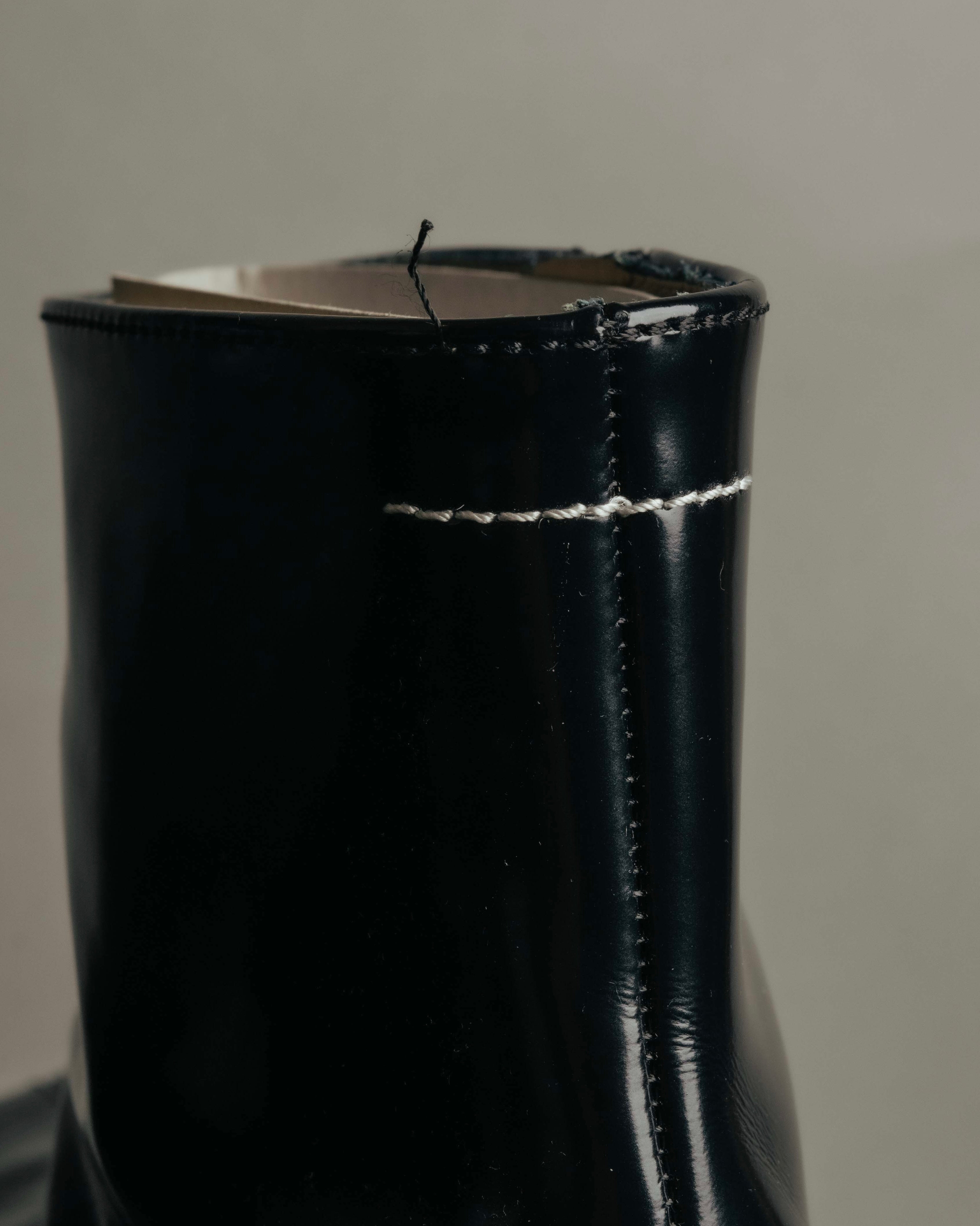 "MM6 Maison Margiela" 2010's Glossy leather side zip ankle boots