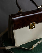 "Valentino Garavani" Square form bicolor 2way leather bag