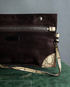 "MIU MIU" Belt strap design embossed leather hand bag