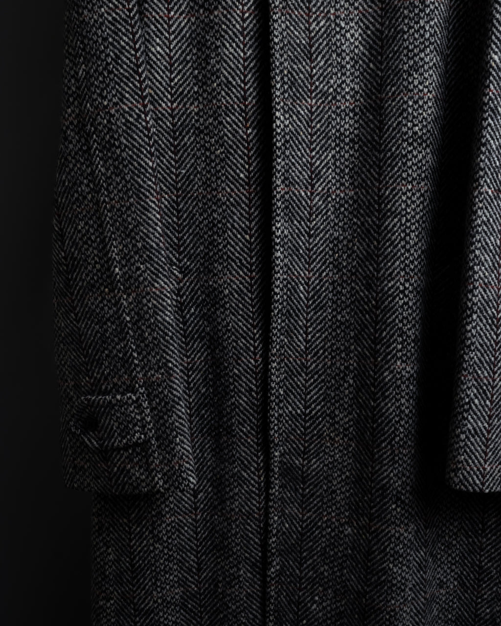 "BURBERRYS" British tweed fly front stand collar coat