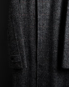 "BURBERRYS" British tweed fly front stand collar coat