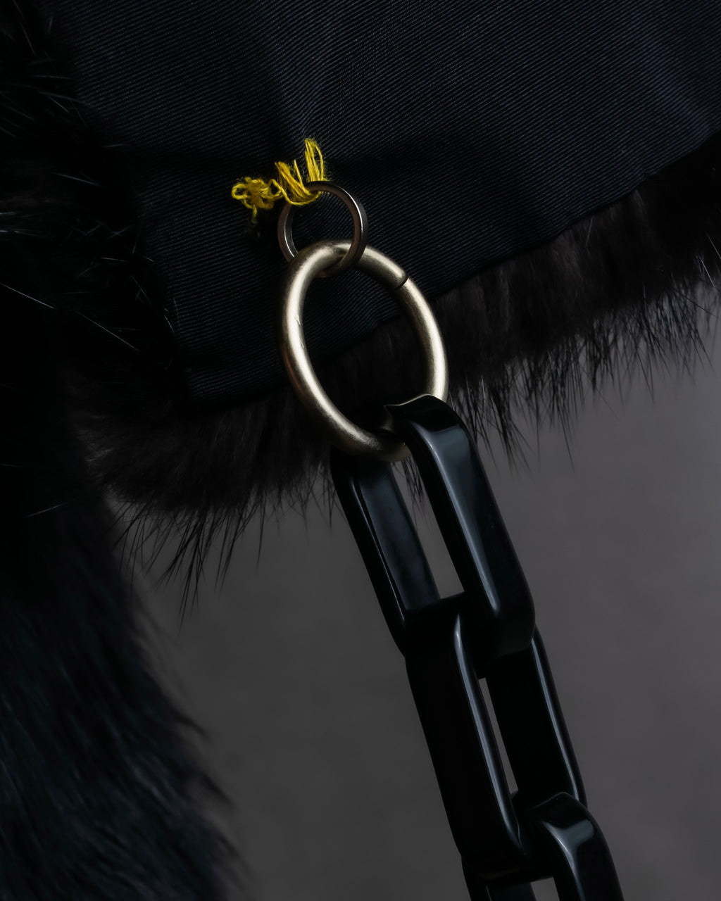 "MARNI" Faux fur collar＆mixed material docking accessory