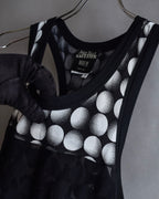 "JEAN PAUL GAULTIER MAILLE FEMME" Layered dot illusion mesh dress