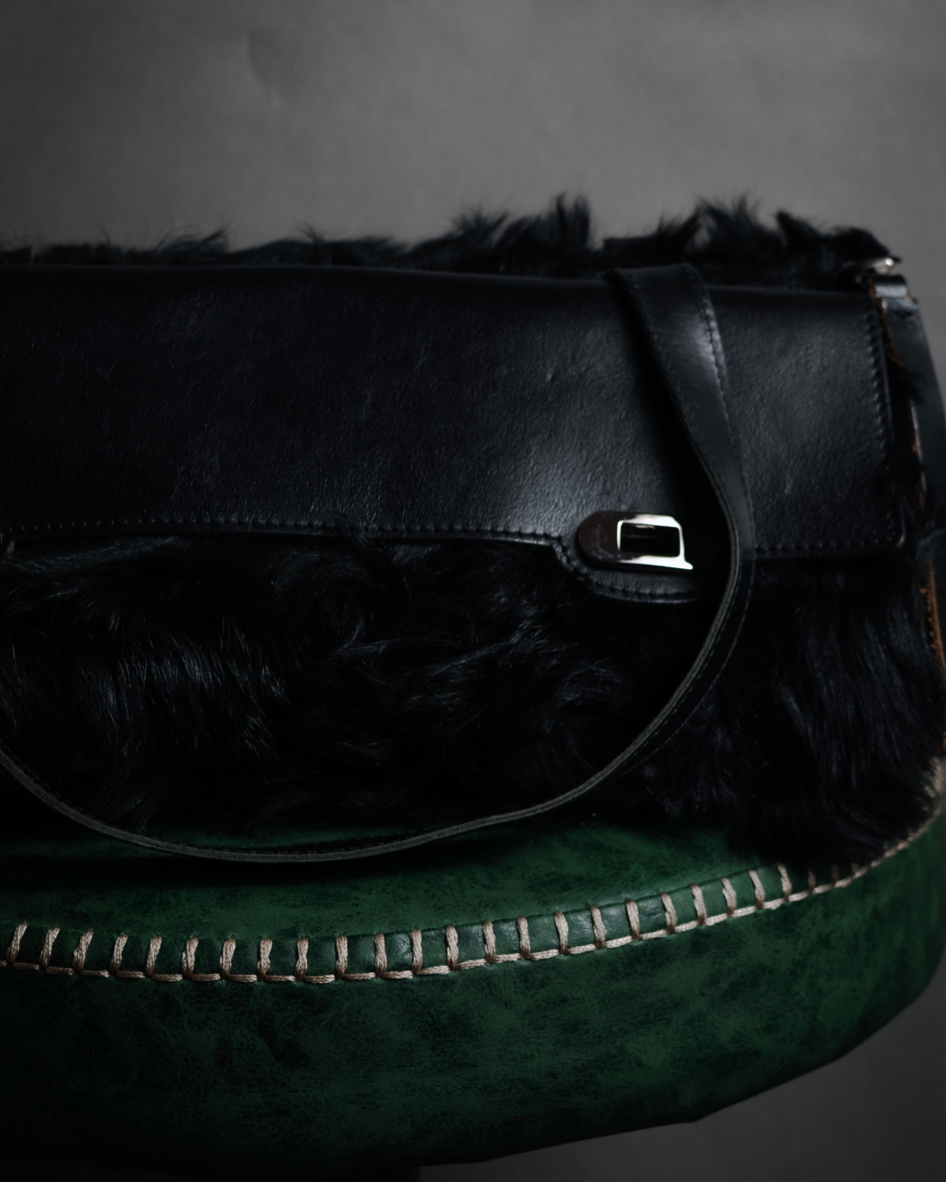 "MARNI" 2011 winter edition shearling fur shoulder bag