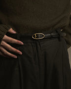 Cinturón de cuero con hebilla de motivo cadena de ancla "HERMES"