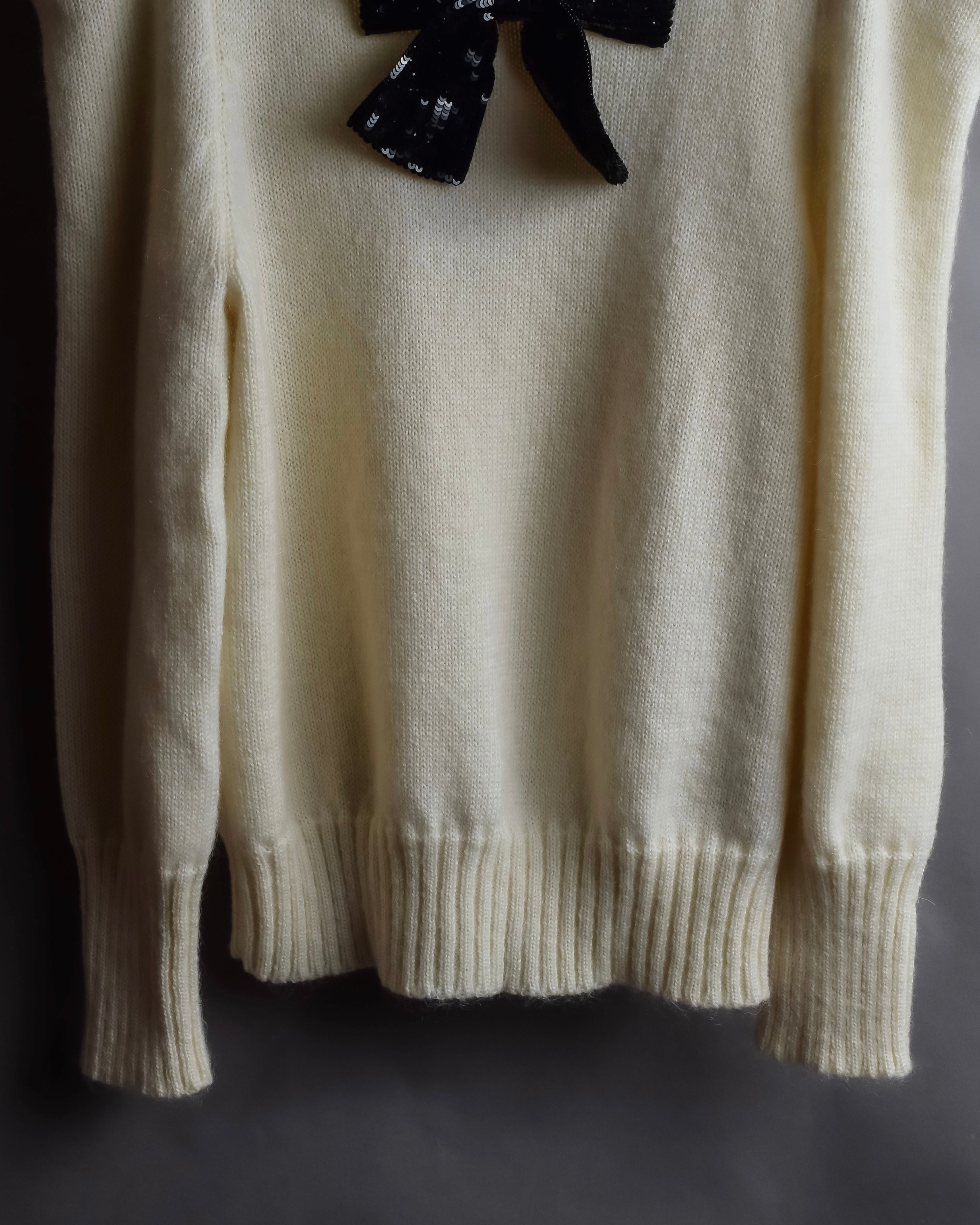 "Saint Laurent" Sequin ribbon design shoulder structure knit