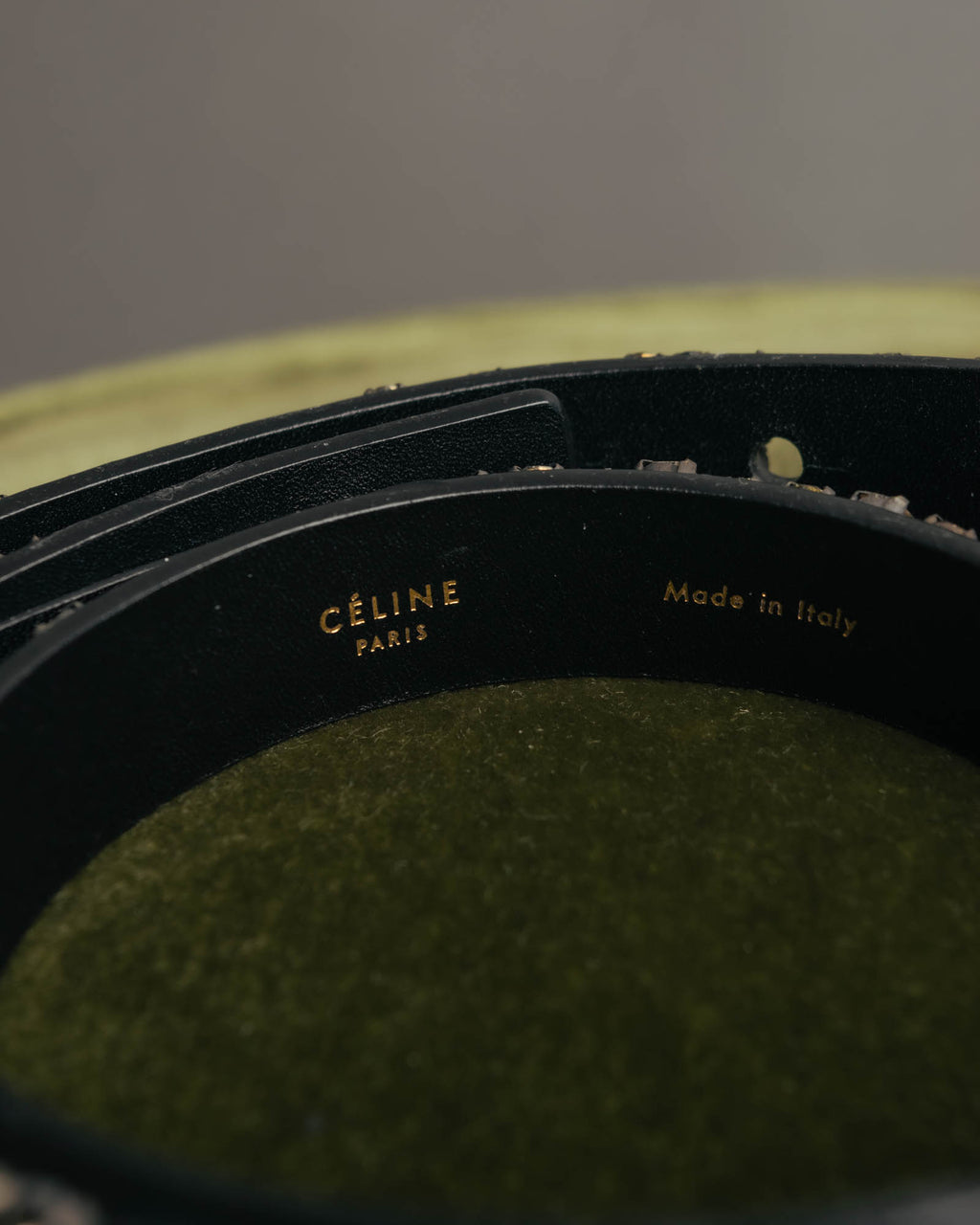 “CÉLINE” 2010 Crystal embellished leather belt