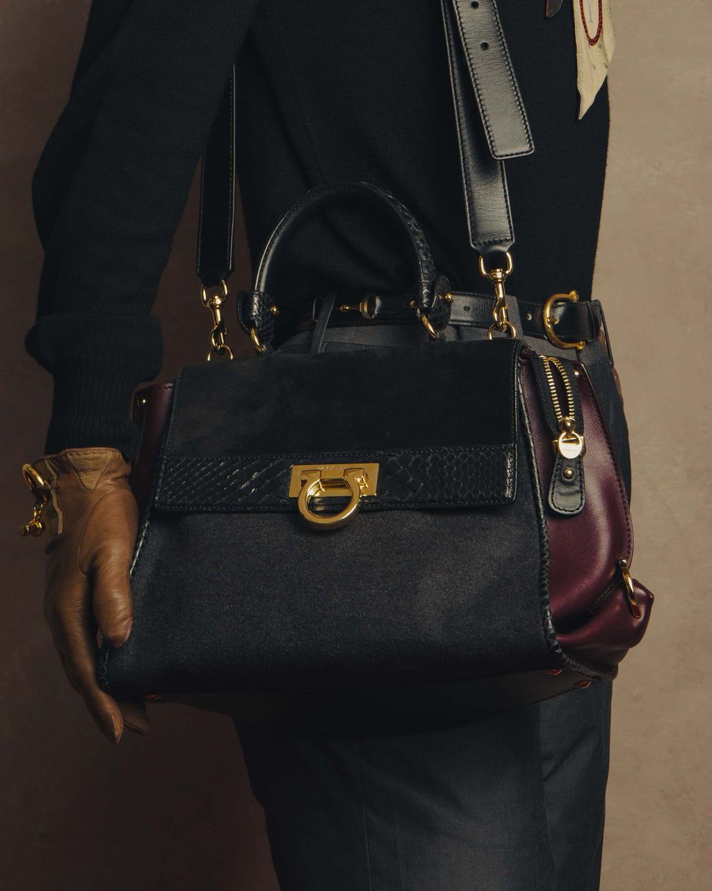 -SPECIAL- “Salvatore Ferragamo” 2019-21 Mixed material Sofia top handle bag
