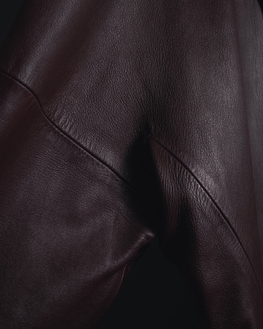 "LOEWE" 80’s-90’s nappa leather shawl-collar jacket