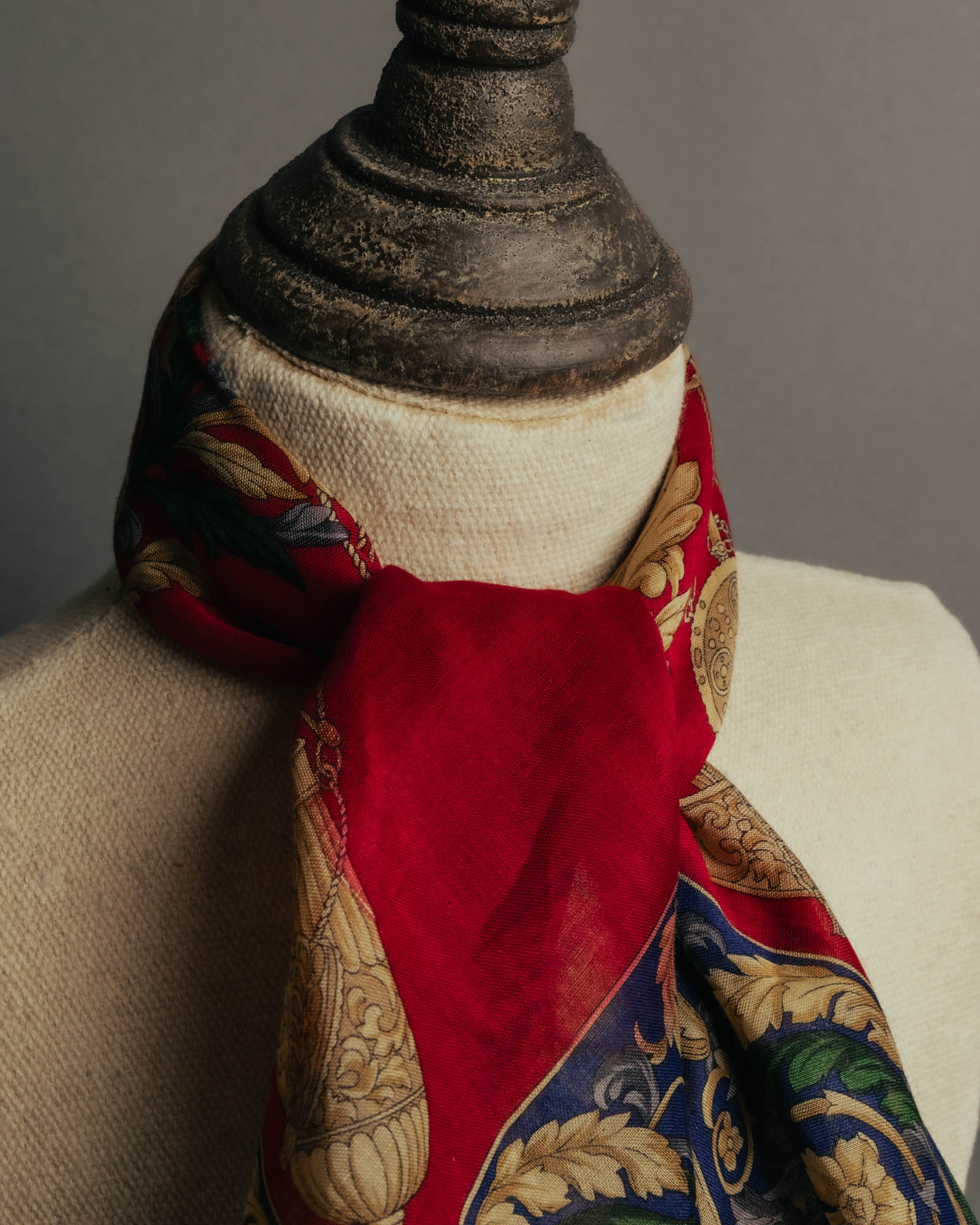 “CELINE” 80’s-90’s Baroque carriage motif mini scarf