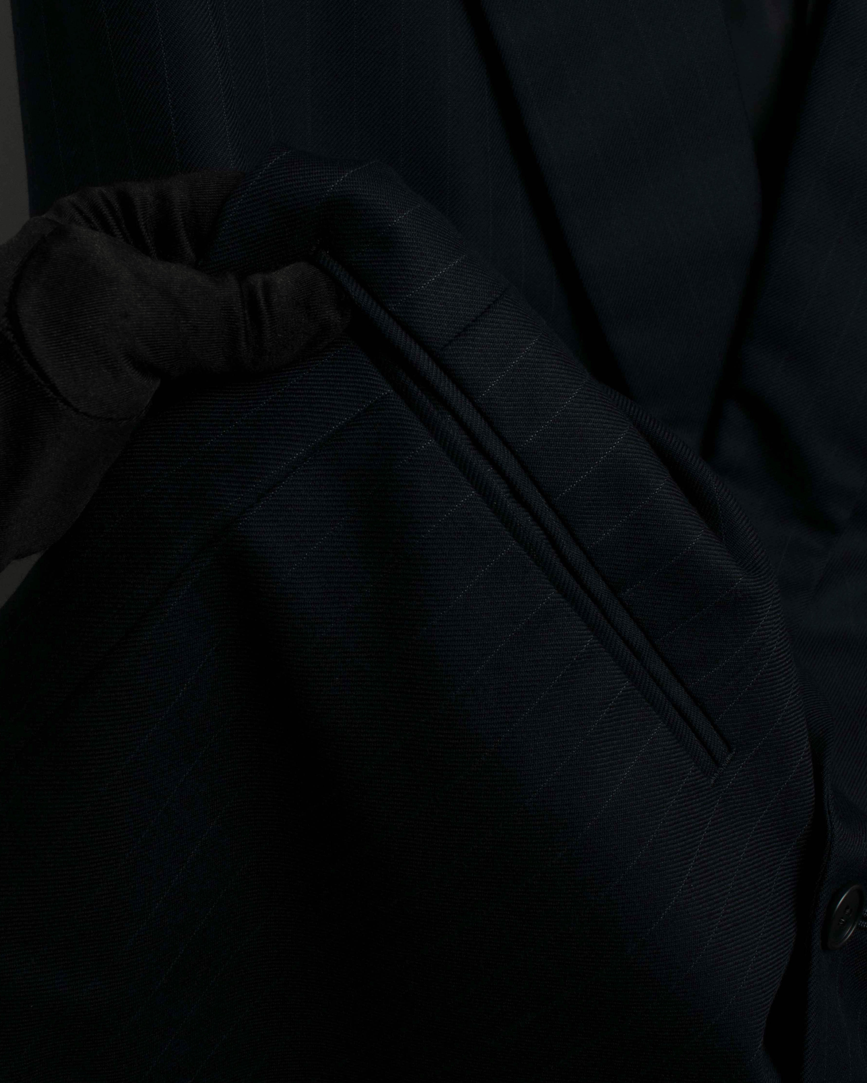 "YVES SAINT LAURENT" 00's shadow stripe pattern beautiful tailoring set up