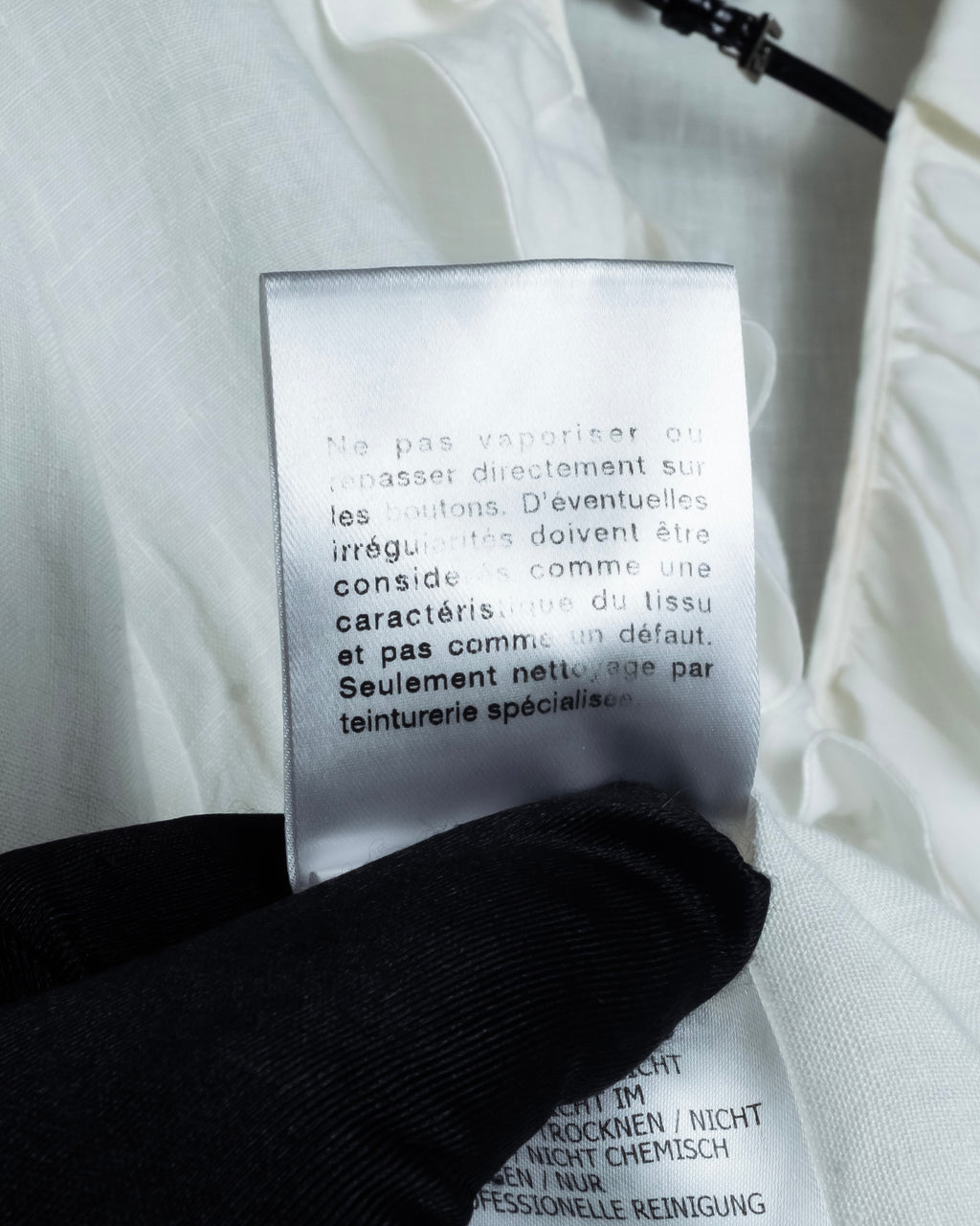 "GUCCI" Michele period ruffle round collar linen pullover shirt