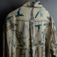 "HERMES" Natural animal pattern oversized silk shirt