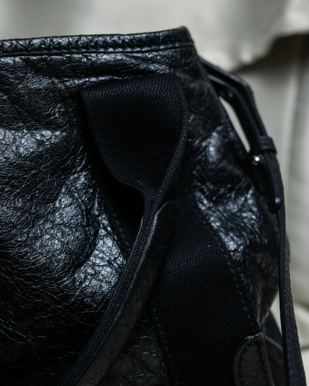 “Balenciaga”  navy cavas xs hand bag