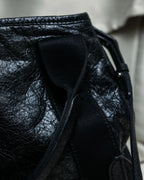 “Balenciaga”  navy cavas xs hand bag