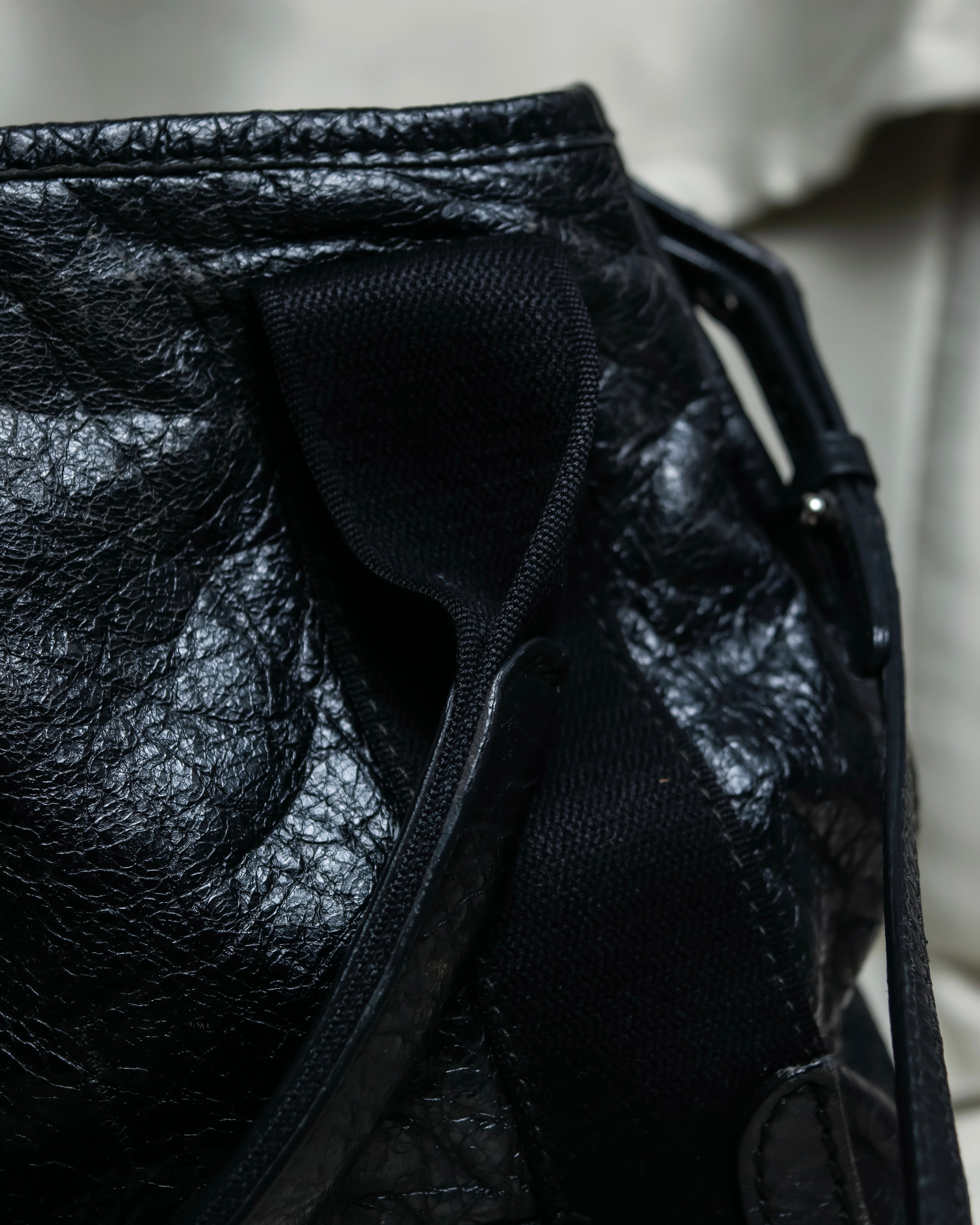 “Balenciaga”  navy cavas xs hand bag