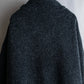 "Vintage fine ribbed knit stand-up collar jacket"