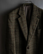 "BURBERRYS" Elbow patch design gun club check tweed jacket