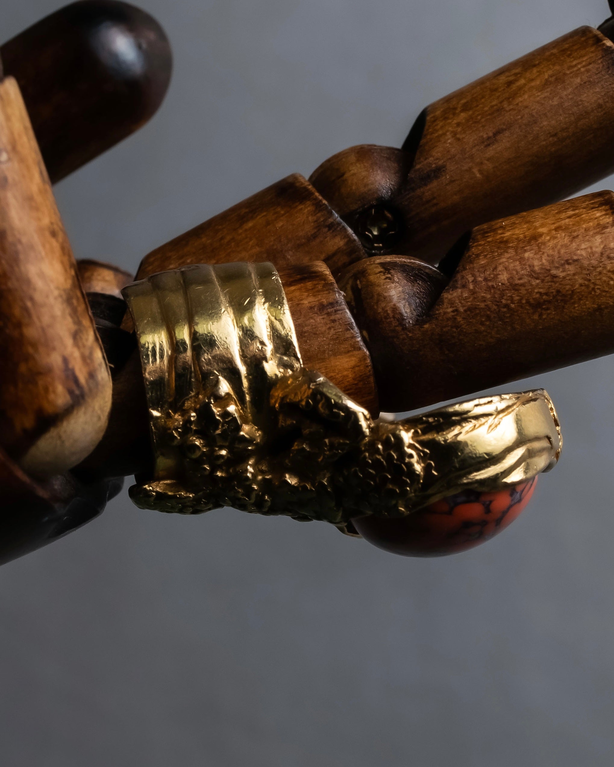 "YVES SAINT LAURENT" Treasure box style turquoise artillery ring