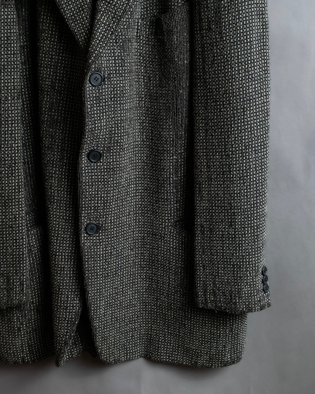 "GIORGIO ARMANI" Greige mix checkered pattern tailored jacket