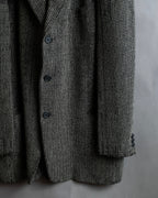 "GIORGIO ARMANI" Greige mix checkered pattern tailored jacket