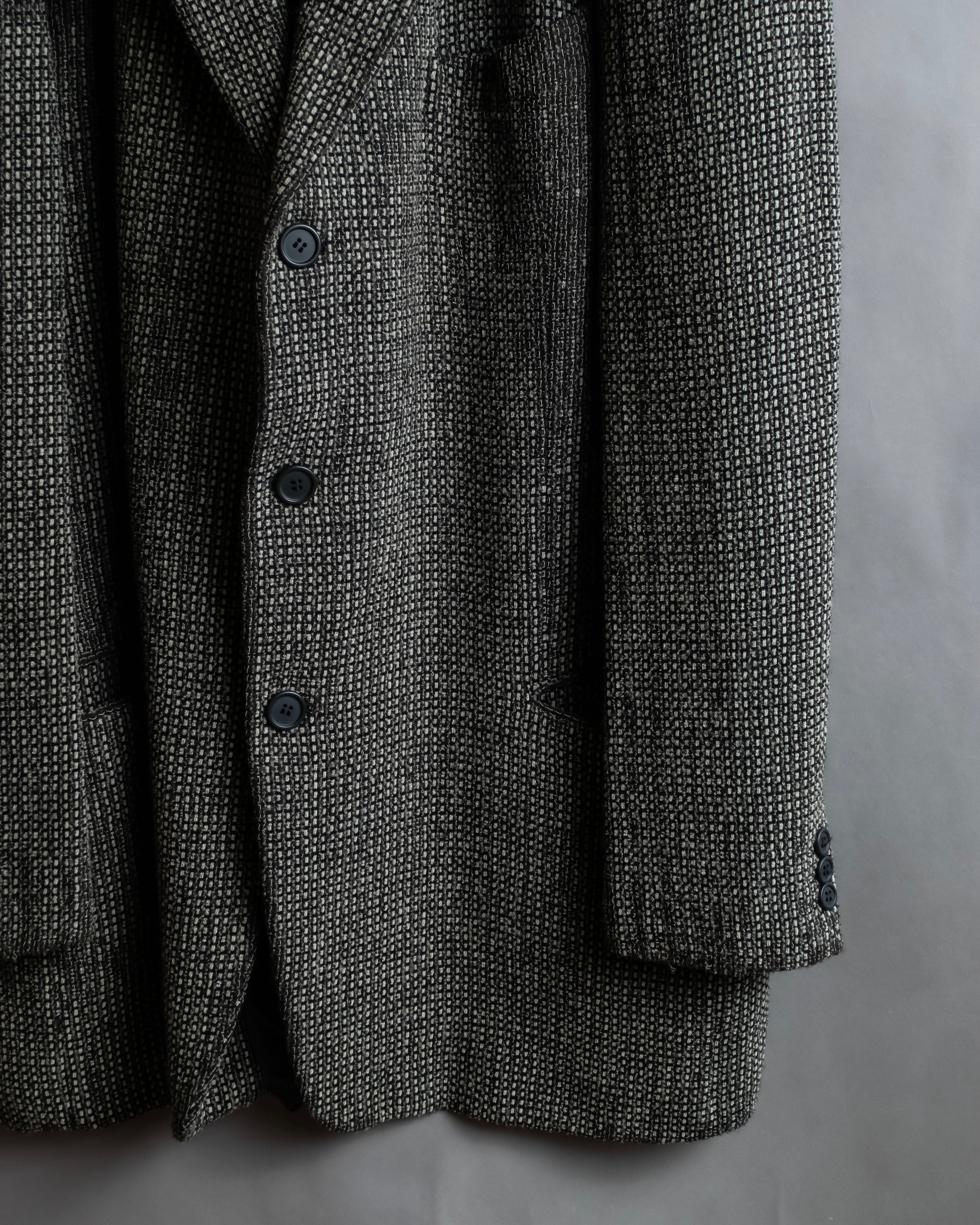 "GIORGIO ARMANI" Greige mix checkered pattern tailored jacket