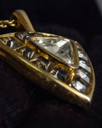 "YVES SAINT LAURENT" Triangle motif glass stone necklace