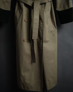 “Yves Saint Laurent” 80’s-90’s Corduroy collar belted trench coat