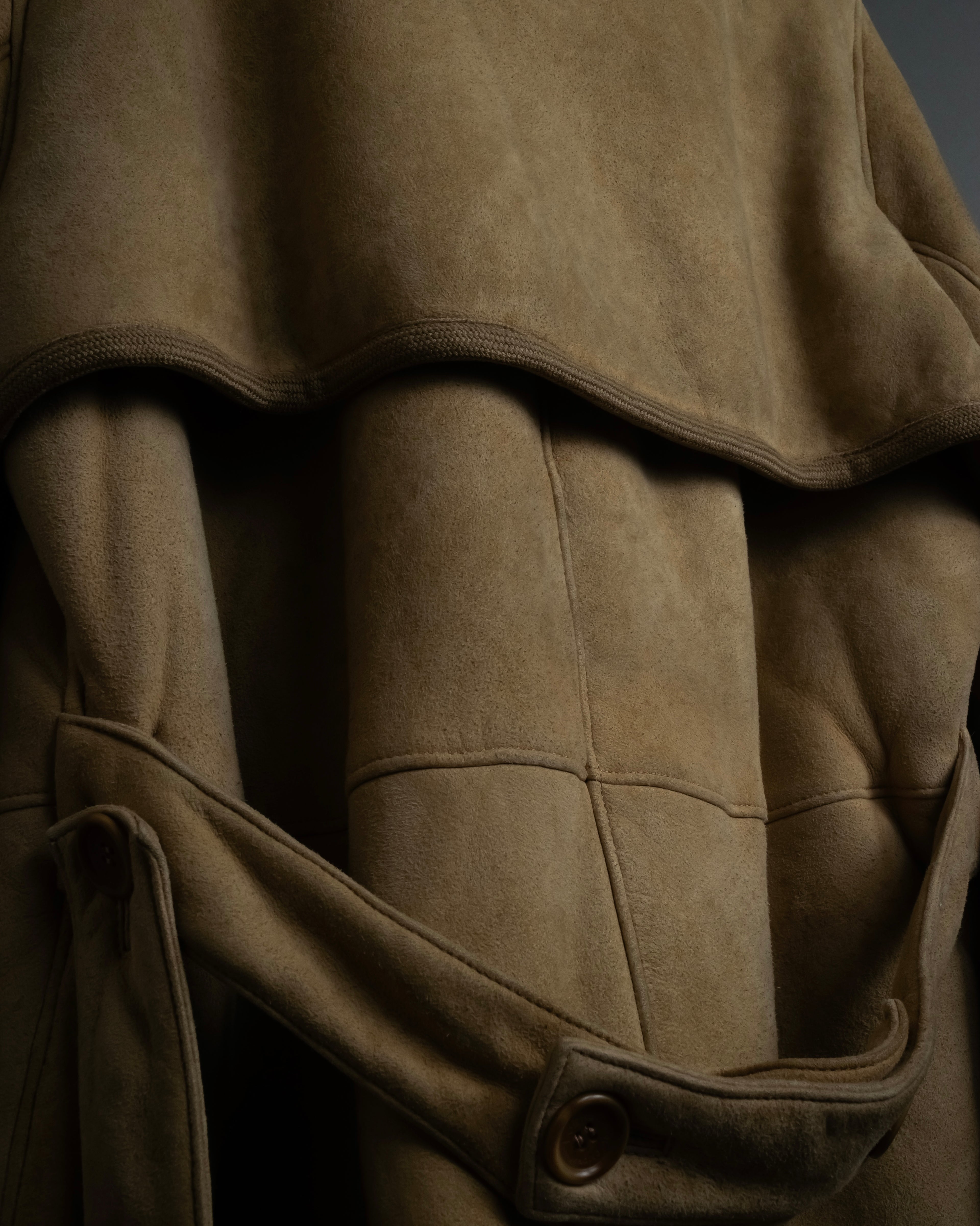 "LOEWE" 90's Panel-switched design mouton shearling coat