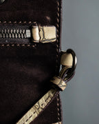"MIU MIU" Belt strap design embossed leather hand bag
