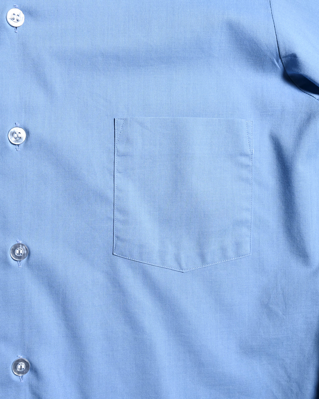 VINTAGE/ Pointed Collar French Cuff Shirt Blue