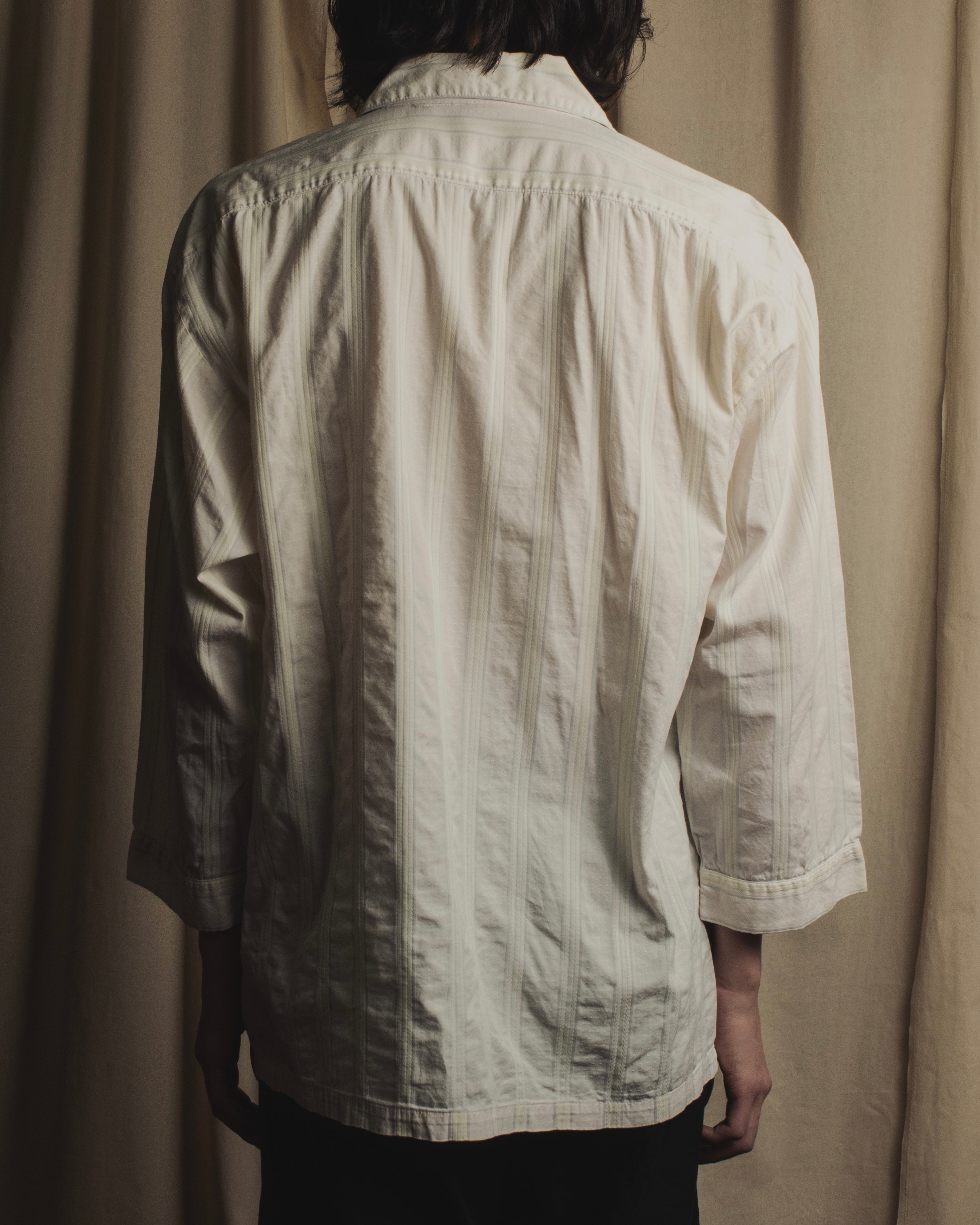 Camisa de pijama de rayas pastel con dobladillo de los años 80-90 de "CELINE"