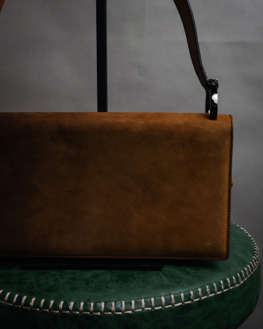 “Salvatore Ferragamo” 90’s-00’s Gancini suede shoulder bag