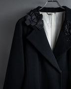 “KEITA MARUYAMA” Floral appliqué one-button chelsea coat
