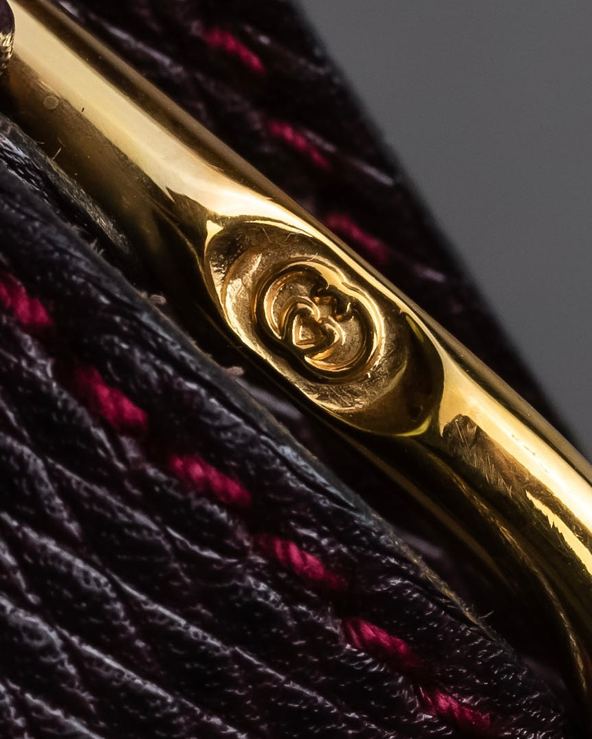 "GUCCI" Equus-derived bordeaux leather belt