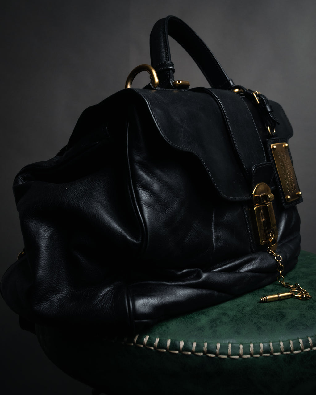 –SPECIAL– “DOLCE & GABBANA” 00’s-10’s Miss orient padlock leather satchel