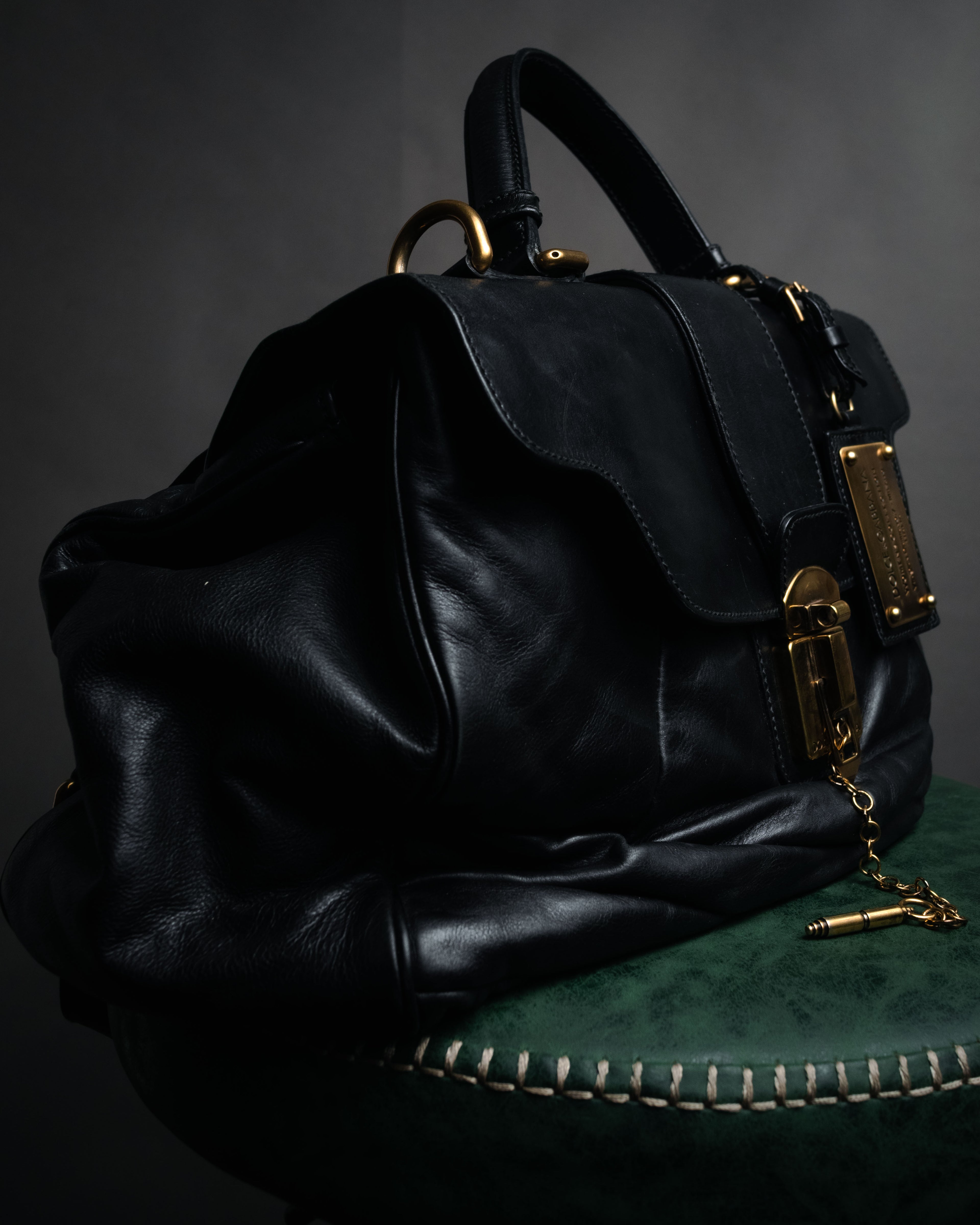 –SPECIAL– “DOLCE & GABBANA” 00’s-10’s Miss orient padlock leather satchel