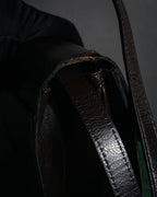 “Yves Saint Laurent” 80’s-90’s Cassandre embossed shoulder bag