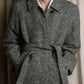 "BURBERRYS" Herringbone belted design soutien collar coat