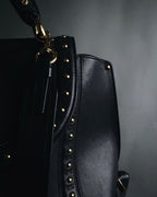 Salvatore Ferragamo Studded Gancini Top Handle Bag